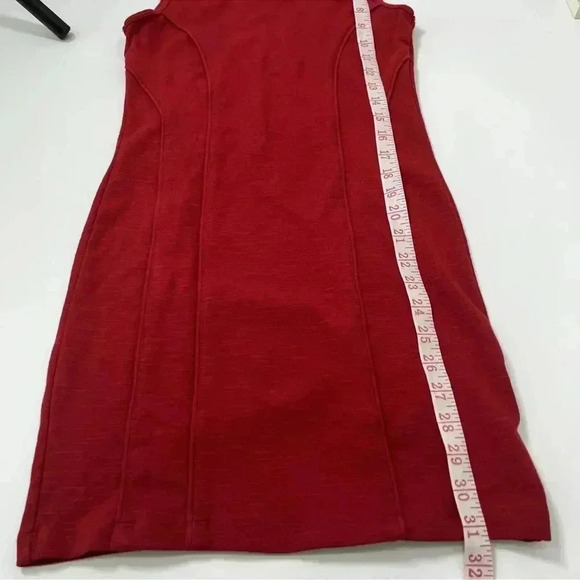 Free People Womens XS Lace Braided Bodycon Sleeveless Pencil Red Dress - Picture 8 of 9